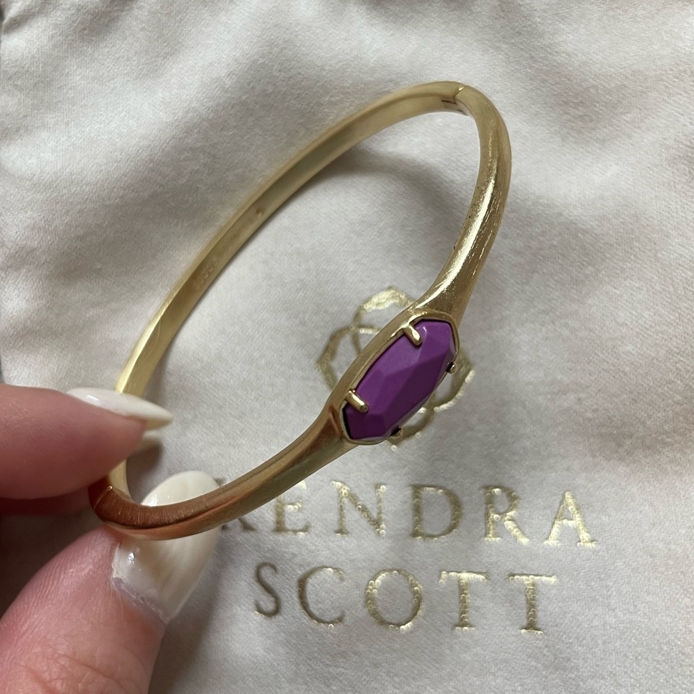 Kendra Scott Gold Bangle Bracelet in Purple Magnesite